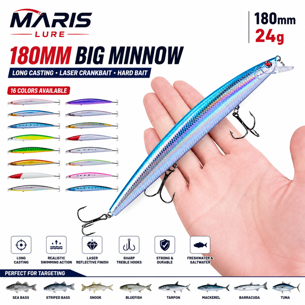 MARIS Topwater Series – Laser Minnow Crankbait 18cm 24g