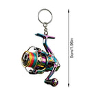 JAVRICK 31BB Fishing Reel Keychain, Acrylic Bag Charm