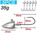 MARIS Jig Series – Crank Jig Head Hook 5pcs (3.5g–35g)