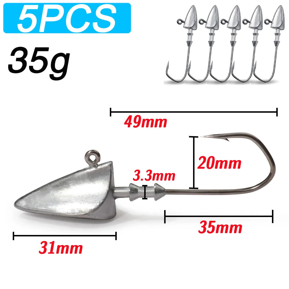 MARIS Jig Series – Crank Jig Head Hook 5pcs (3.5g–35g)