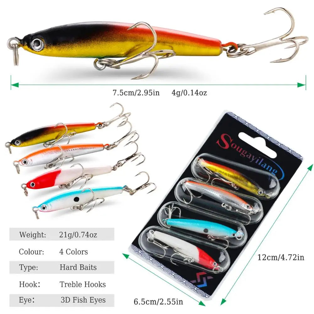 MARIS Lure Set – 4PCS Wobbler Crankbait (Bass / Carp / Sea)