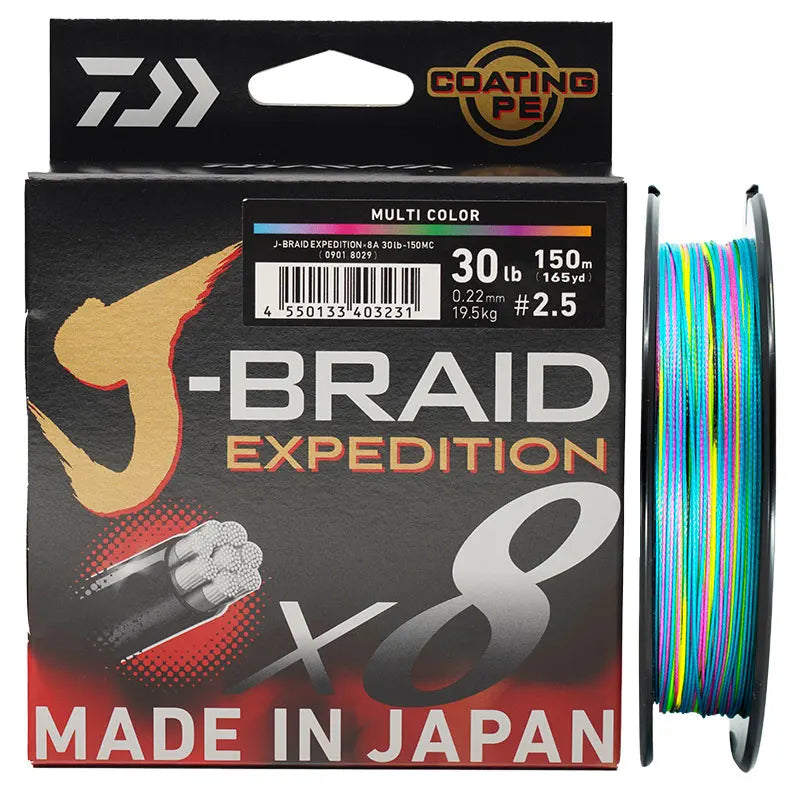 DAIWA J-BRAID Expedition X8 Braided PE Fishing Line, 150m/300m