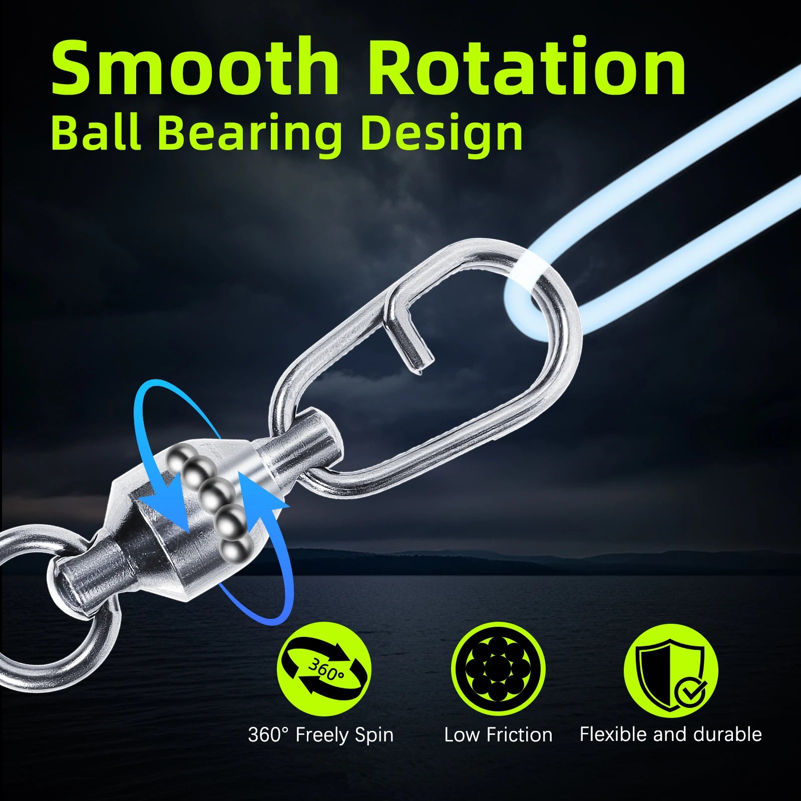 MARIS Terminal Series – Ball Bearing Swivels with Snap Clips (25–100 Pcs)