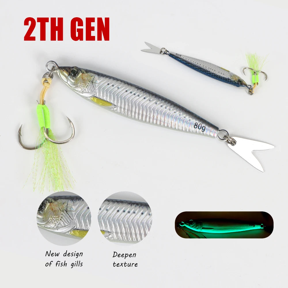 MARIS Jig Series – 3D Printed Metal Jig 20g–130g (Luminous)