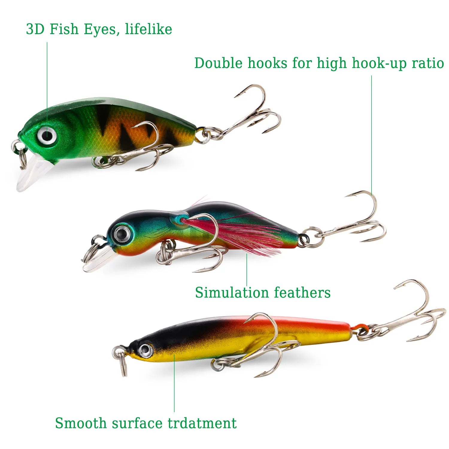 MARIS Lure Set – 4PCS Wobbler Crankbait (Bass / Carp / Sea)