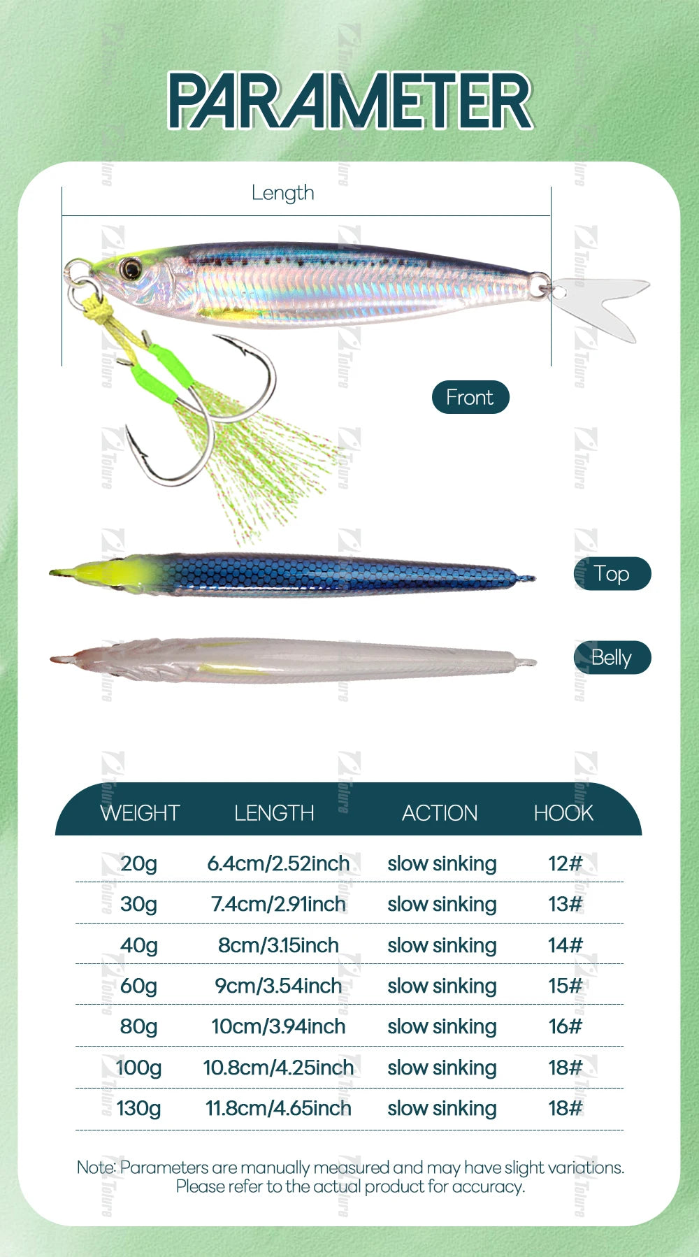 MARIS Jig Series – 3D Printed Metal Jig 20g–130g (Luminous)