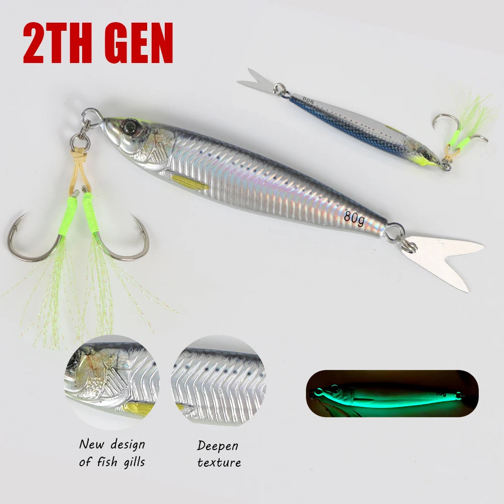 MARIS Jig Series – 3D Printed Metal Jig 20g–130g (Luminous)