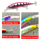 Testar 110mm 36g Heavy Sinking Minnow Bait UV Long Casting Sinking Jerkbait 110S Artificial Japan Laser Bait Pesca Fishing Lures