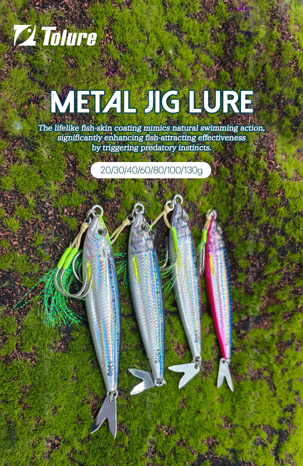 MARIS Jig Series – 3D Printed Metal Jig 20g–130g (Luminous)