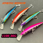 Testar 110mm 36g Heavy Sinking Minnow Bait UV Long Casting Sinking Jerkbait 110S Artificial Japan Laser Bait Pesca Fishing Lures