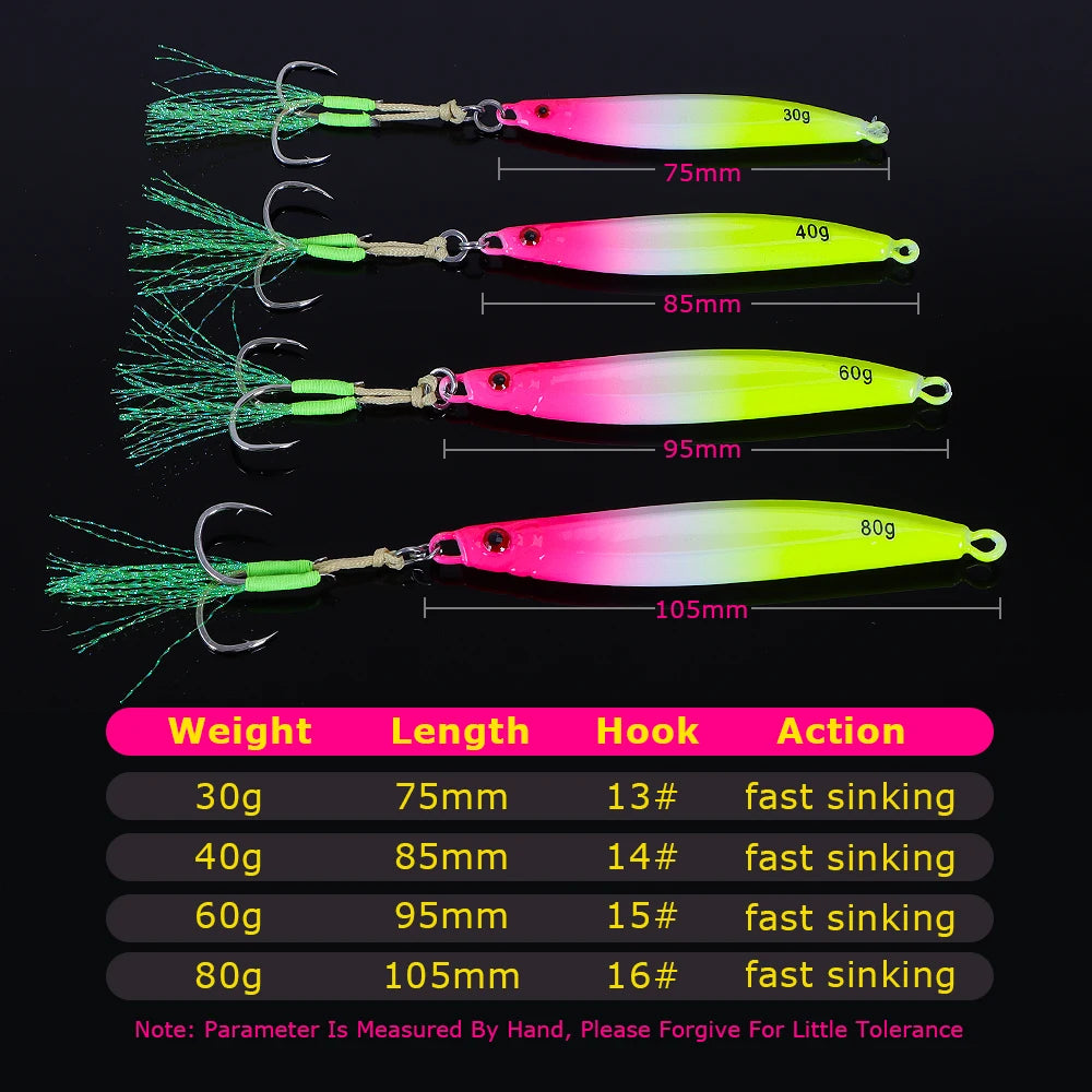 MARIS Jig Series – Luminous Sinking Lure 30/40/60/80/100g