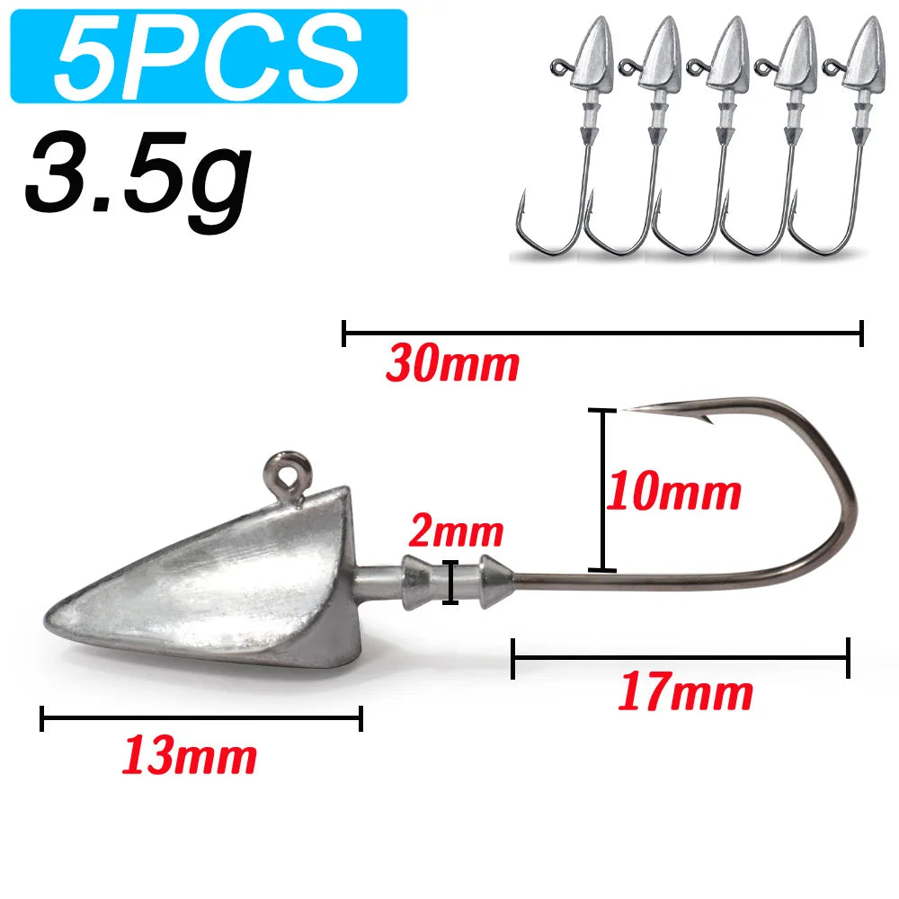 MARIS Jig Series – Crank Jig Head Hook 5pcs (3.5g–35g)
