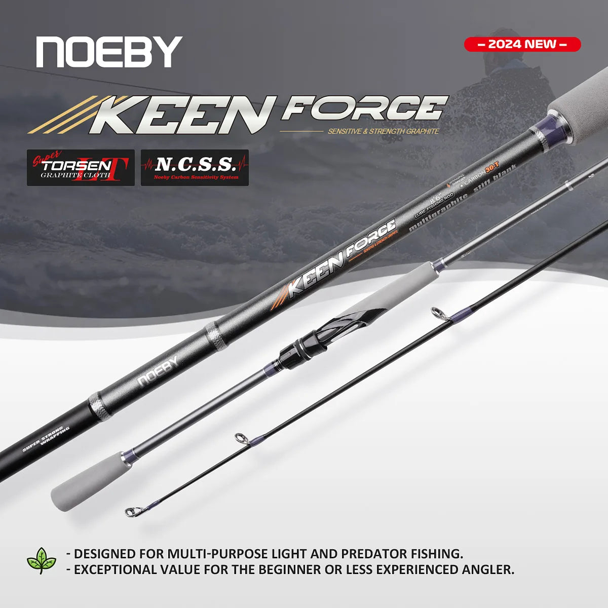 NOEBY Keen Force Carbon Spinning Rod 2.04–2.9m, UL/L/ML/M