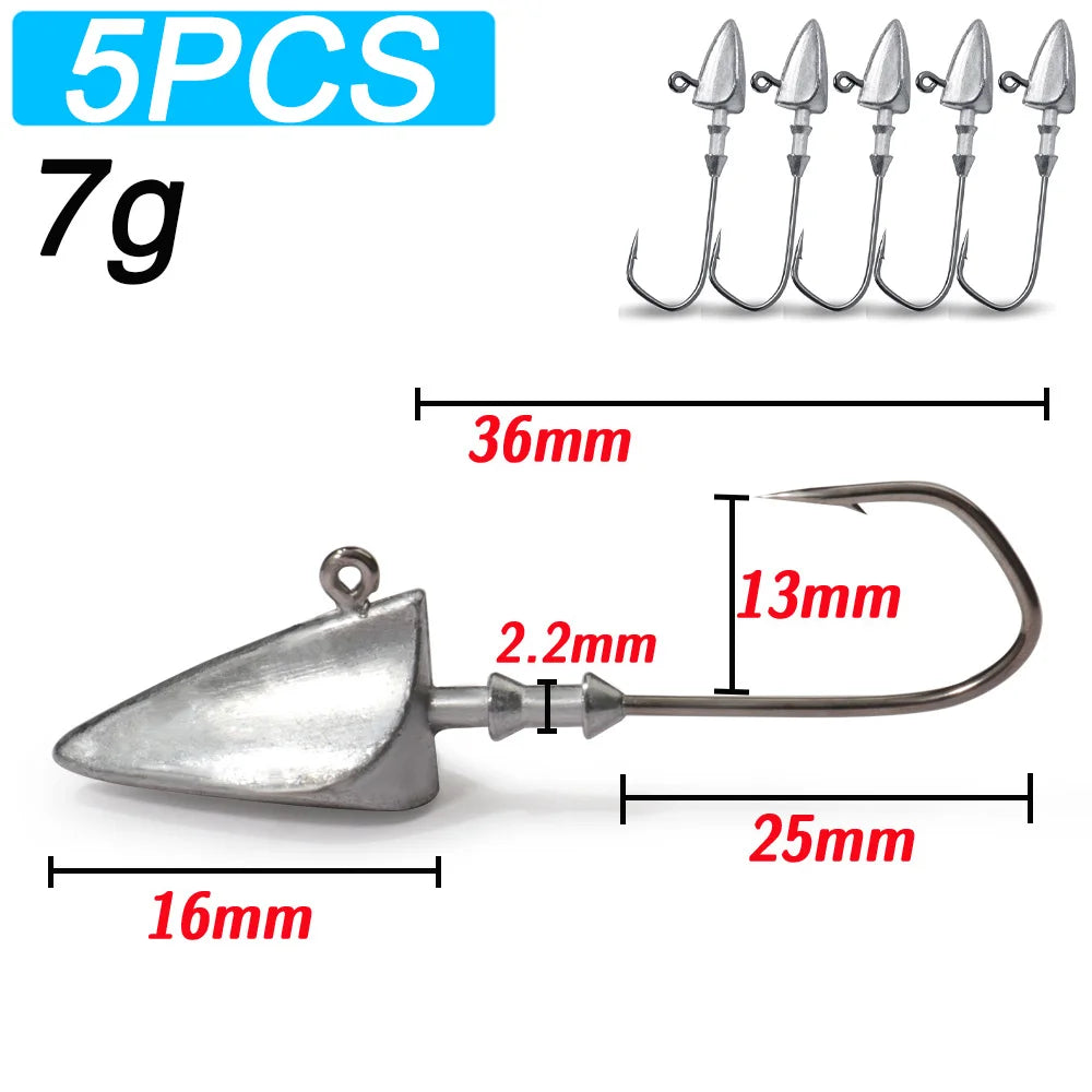 MARIS Jig Series – Crank Jig Head Hook 5pcs (3.5g–35g)
