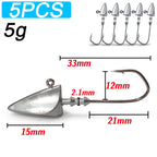 MARIS Jig Series – Crank Jig Head Hook 5pcs (3.5g–35g)