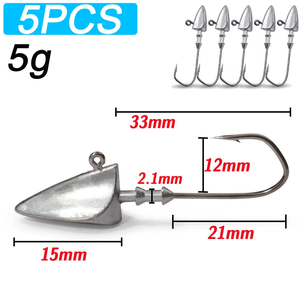 MARIS Jig Series – Crank Jig Head Hook 5pcs (3.5g–35g)