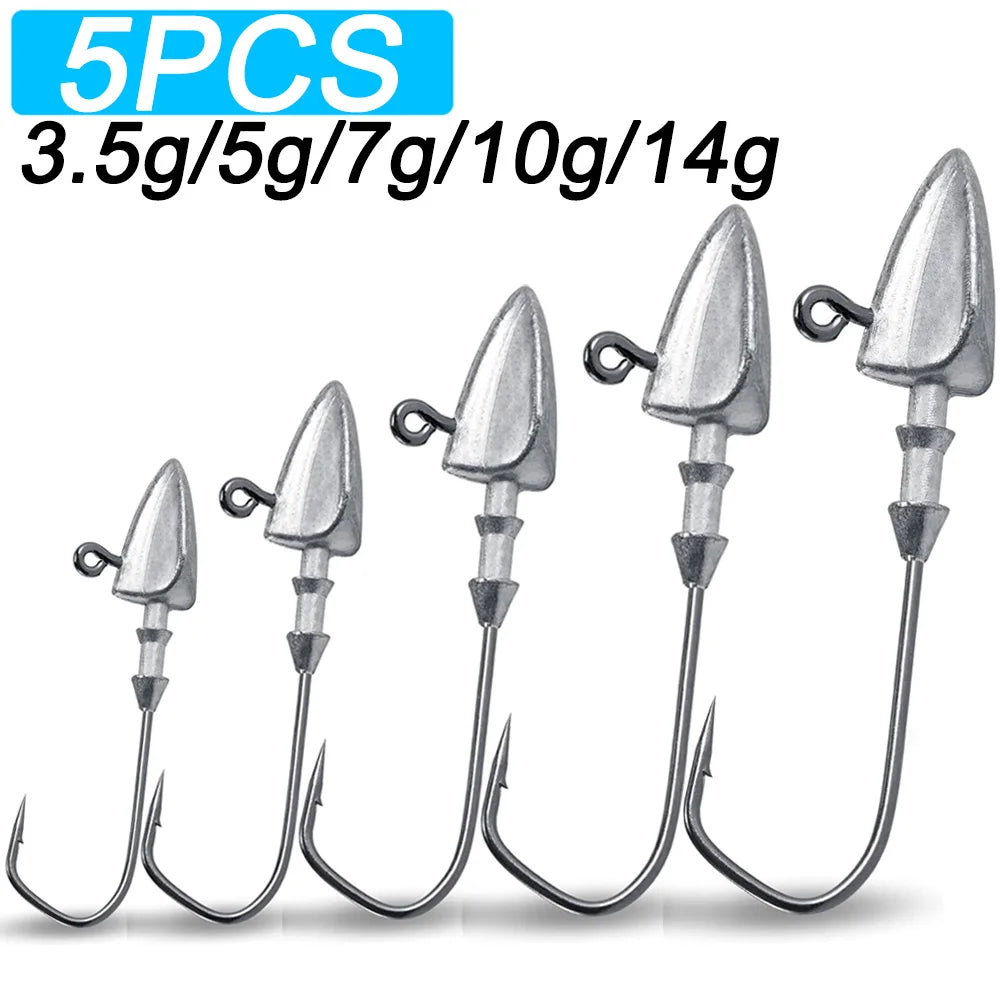 MARIS Jig Series – Crank Jig Head Hook 5pcs (3.5g–35g)