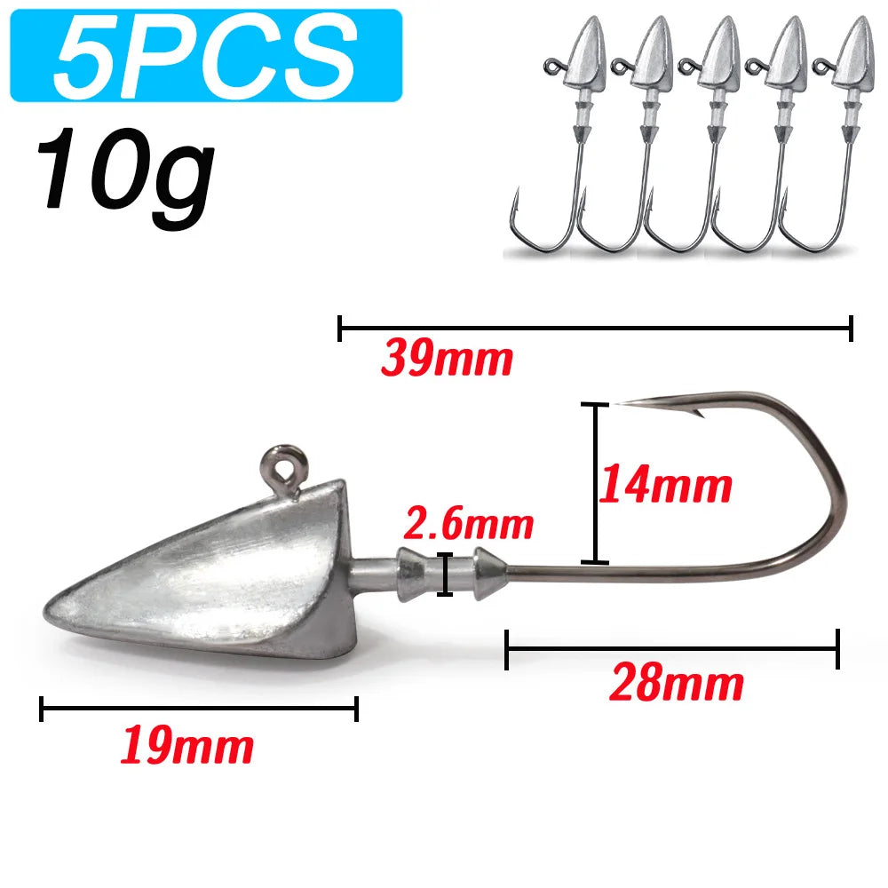 MARIS Jig Series – Crank Jig Head Hook 5pcs (3.5g–35g)
