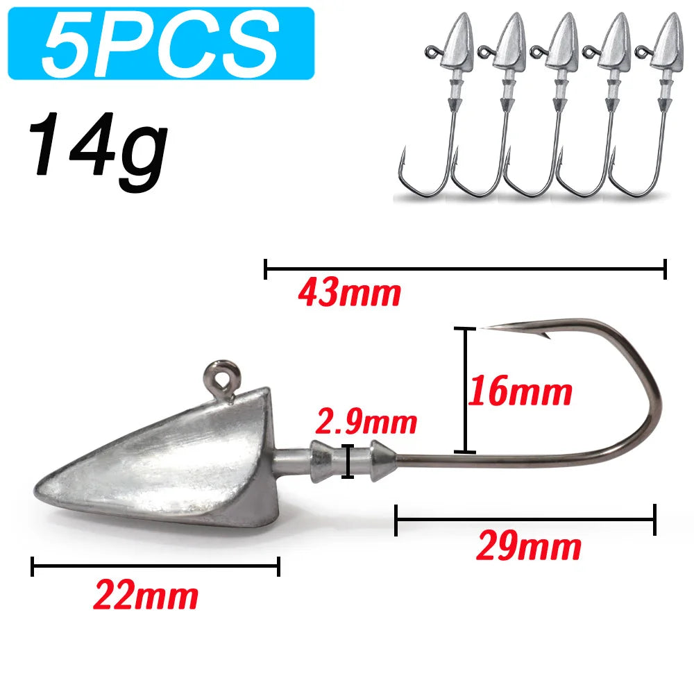 MARIS Jig Series – Crank Jig Head Hook 5pcs (3.5g–35g)