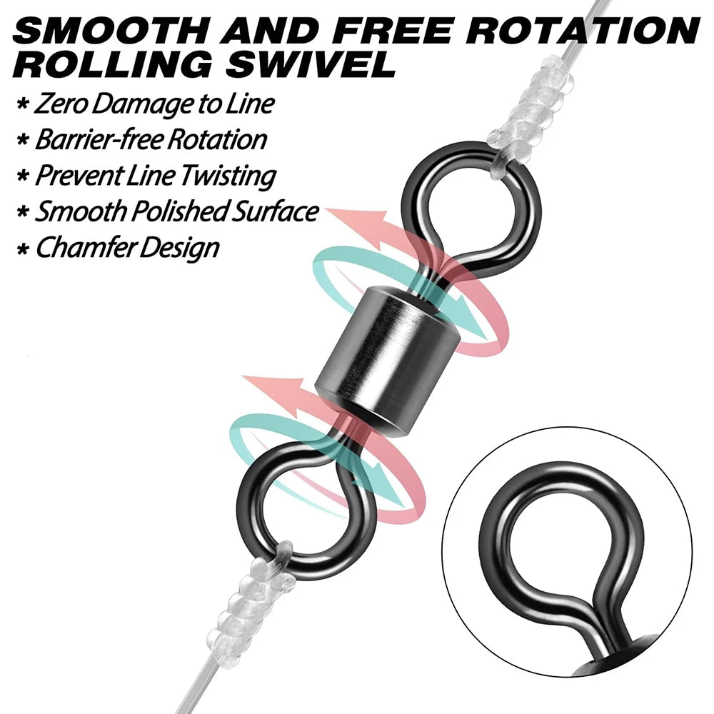 MARIS Terminal Series – Rolling Barrel Swivel 50 Pcs (Size 1–14)