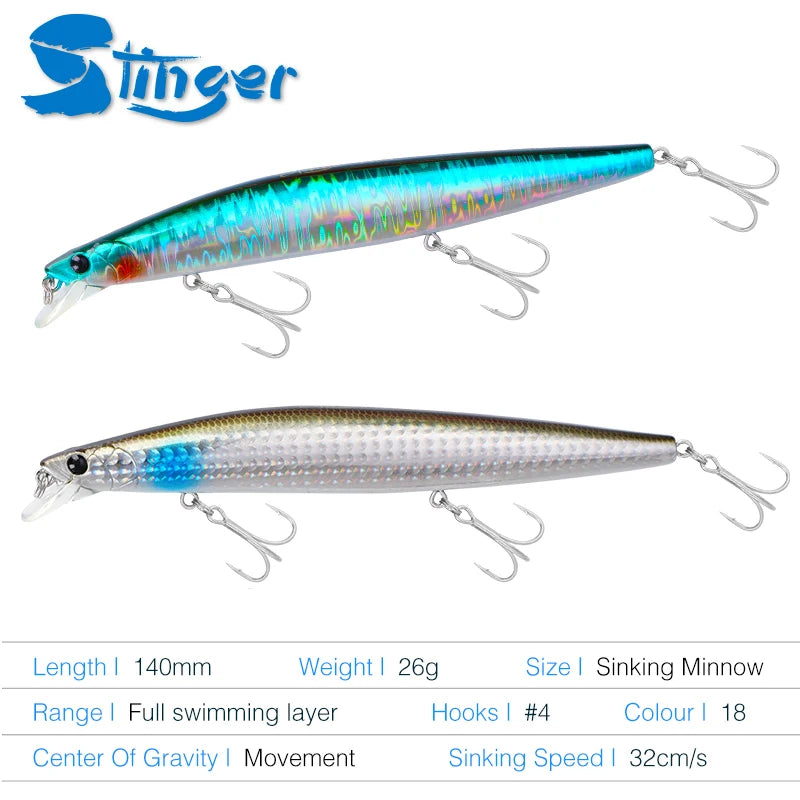 MARIS Stream Series – Sinking Minnow 140mm 26g Ultra Long Casting Jerkbait