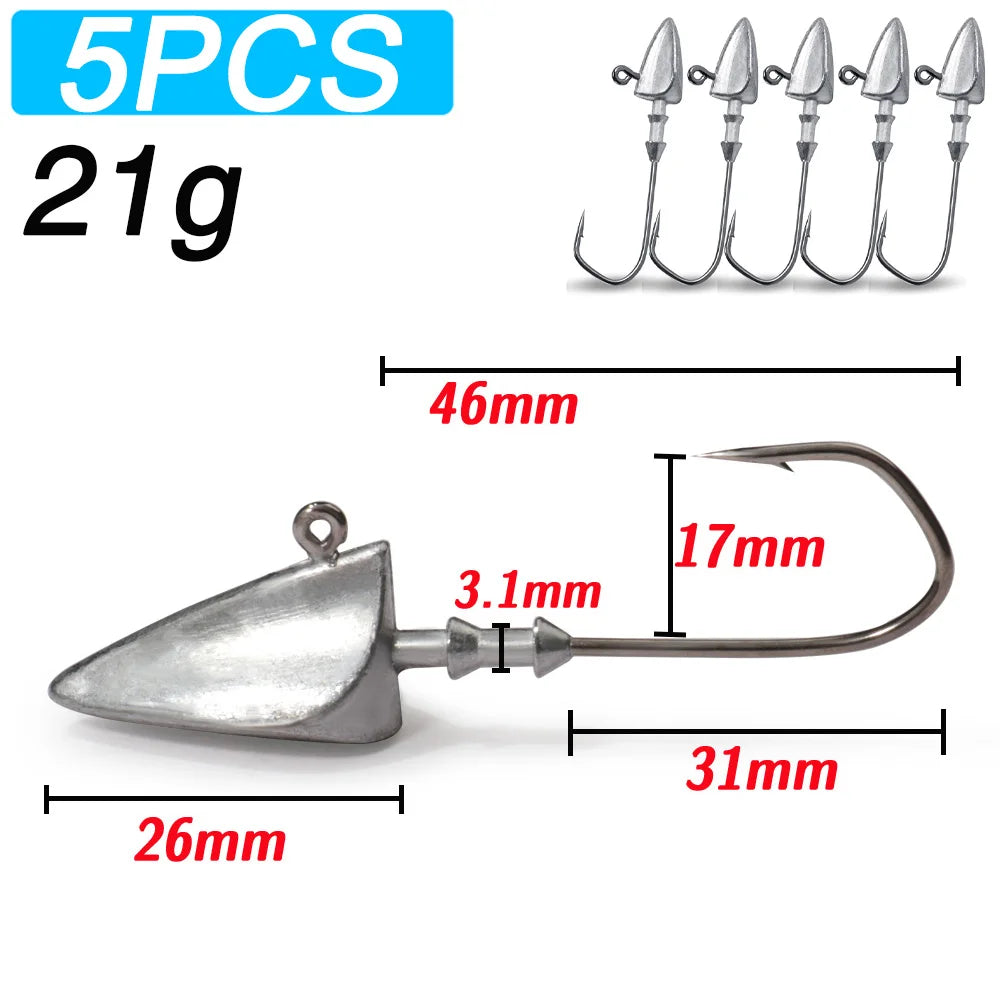 MARIS Jig Series – Crank Jig Head Hook 5pcs (3.5g–35g)